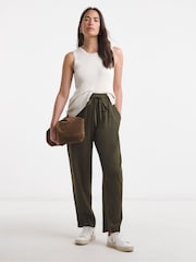 JD Williams Green Linen Mix Tapered Trousers - Image 1 of 4