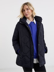 JD Williams Blue Short Quilted Jacket - Image 1 of 4