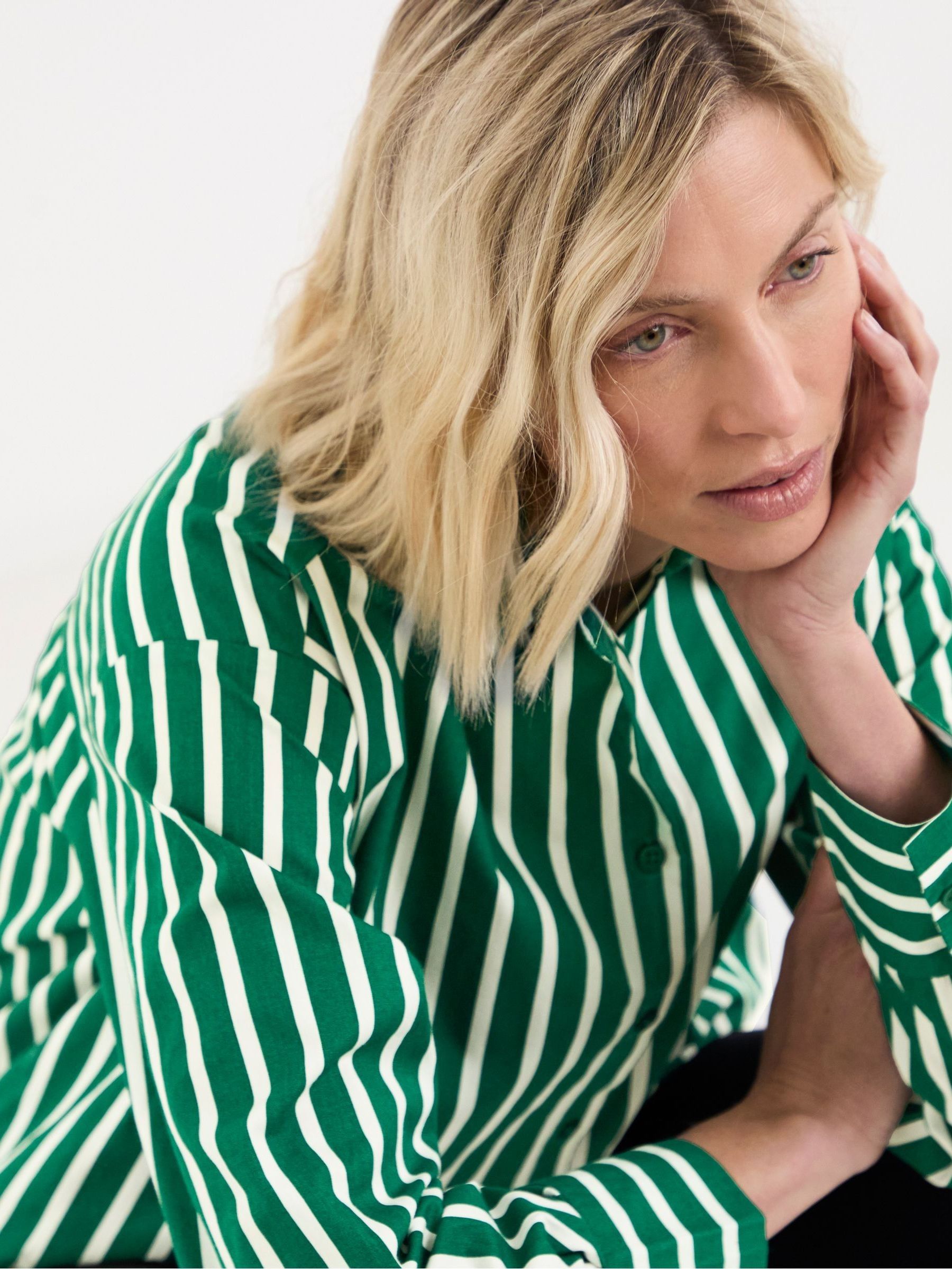 Buy JD Williams Green Bold Stripe Oversized Shirt from Next USA