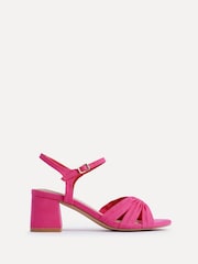 Linzi Pink Broadway Ruched Front Strap Heeled Sandals - Image 2 of 5