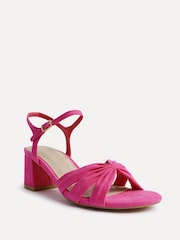 Linzi Pink Broadway Ruched Front Strap Heeled Sandals - Image 3 of 5