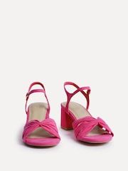 Linzi Pink Broadway Ruched Front Strap Heeled Sandals - Image 4 of 5