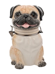 Widdop White Pug Biscuit Barrel - Image 1 of 2