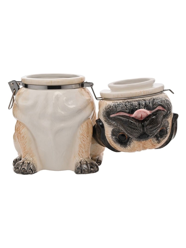 Widdop White Pug Biscuit Barrel - Image 2 of 2