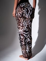 Multi - South Beach Swirl Printed Sheer Sarong - Imagen 2 de 4