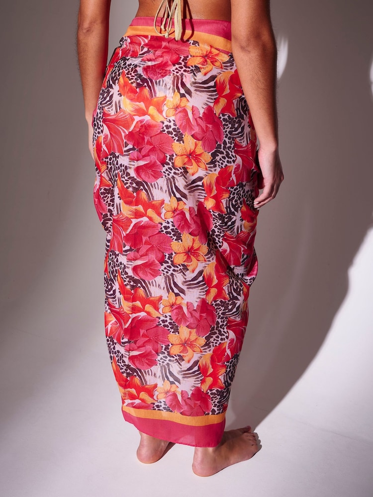 Animal - South Beach Swirl Printed Sheer Sarong - Imagen 2 de 6