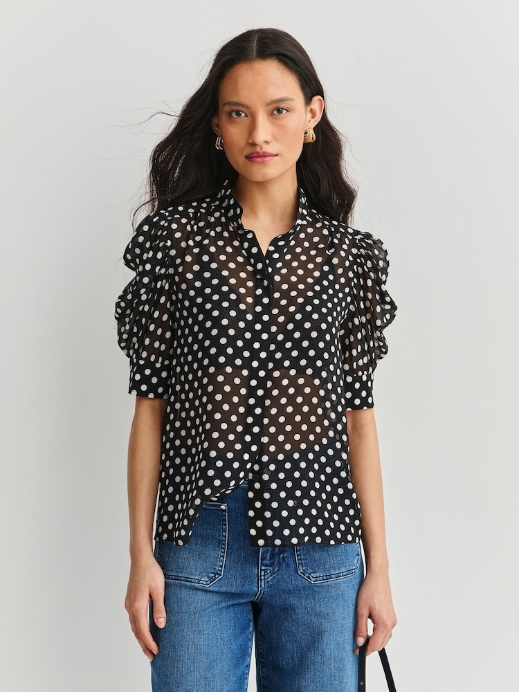 FRAME Black The Gillian Top - Image 1 of 6