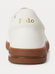 Polo Ralph Lauren White Bedford Leather Suede Trainers - Image 3 of 4