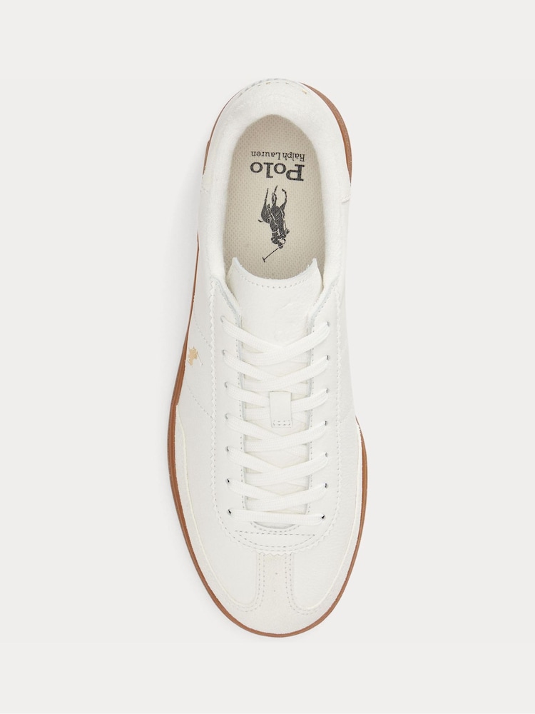 Polo Ralph Lauren White Bedford Leather Suede Trainers - Image 4 of 4