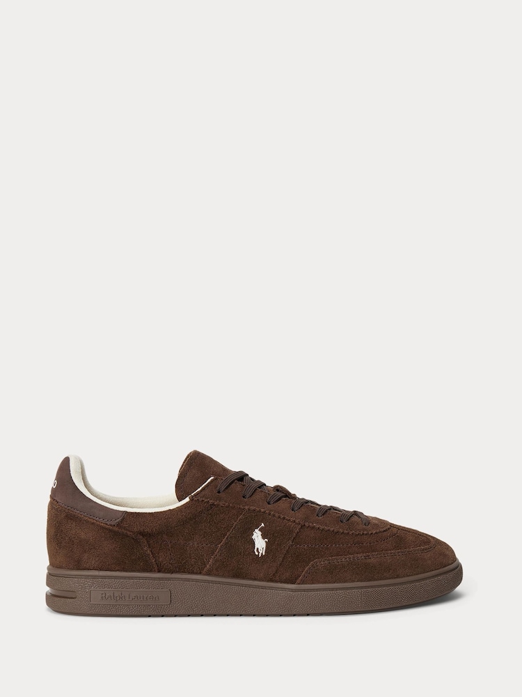 Polo Ralph Lauren Brown Bedford Leather Suede Trainers - Image 1 of 4