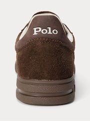 Polo Ralph Lauren Brown Bedford Leather Suede Trainers - Image 3 of 4