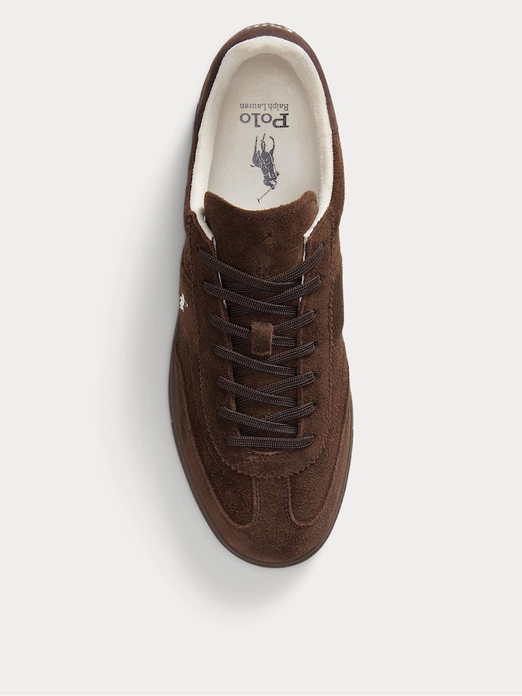 Polo Ralph Lauren Brown Bedford Leather Suede Trainers - Image 4 of 4