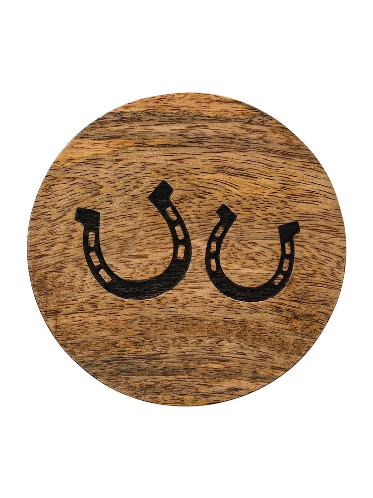 Widdop Brown Set of 4 Mango Wood Horseshoe Coasters - Image 1 of 3 Widdop Brown Set of 4 Mango Wood Horseshoe Coasters - Image 1 of 3