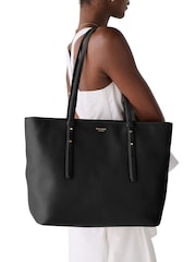 Kate Spade Black Do It All Fine Grain Leather Zip Tote Bag - Image 1 of 2