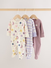 Purple Space Print - Beba Sleepsuits 3 Pack (0mths-3god) - Slika 1 od 13