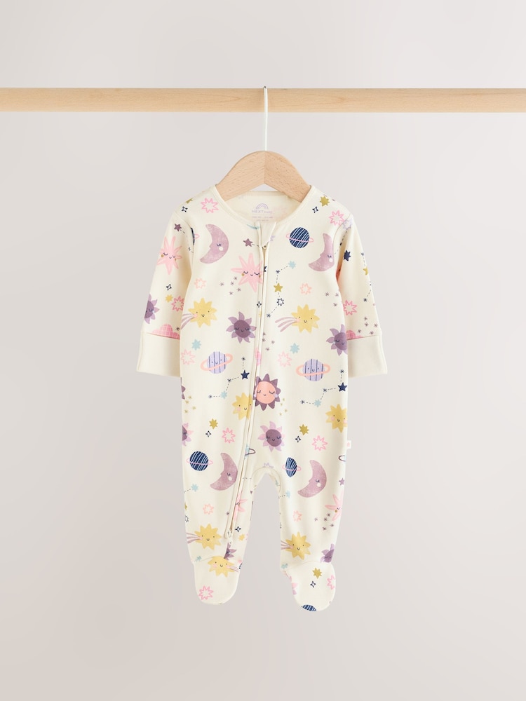 Purple Space Print - Beba Sleepsuits 3 Pack (0mths-3god) - Slika 2 od 13 Purple Space Print - Beba Sleepsuits 3 Pack (0mths-3god) - Slika 2 od 13
