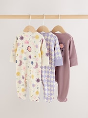 Purple Space Print - Beba Sleepsuits 3 Pack (0mths-3god) - Slika 5 od 13