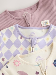 Purple Space Print - Beba Sleepsuits 3 Pack (0mths-3god) - Slika 8 od 13