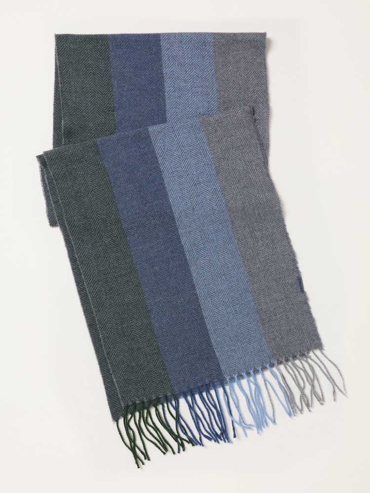 FatFace Grey Stripe Scarf - Image 2 of 3 FatFace Grey Stripe Scarf - Image 2 of 3