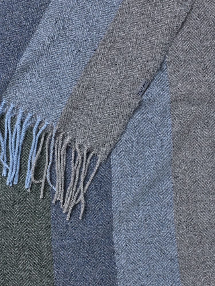 FatFace Grey Stripe Scarf - Image 3 of 3 FatFace Grey Stripe Scarf - Image 3 of 3