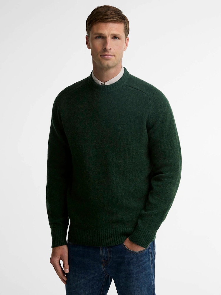 Barbour Green Newtown Crew Neck Sweater - Image 1 of 5 Barbour Green Newtown Crew Neck Sweater - Image 1 of 5
