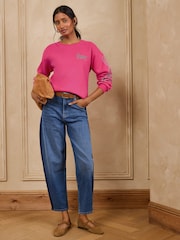 Love & Roses Pink Cheetah Sleeve Jersey Sweatshirt - Image 3 of 4