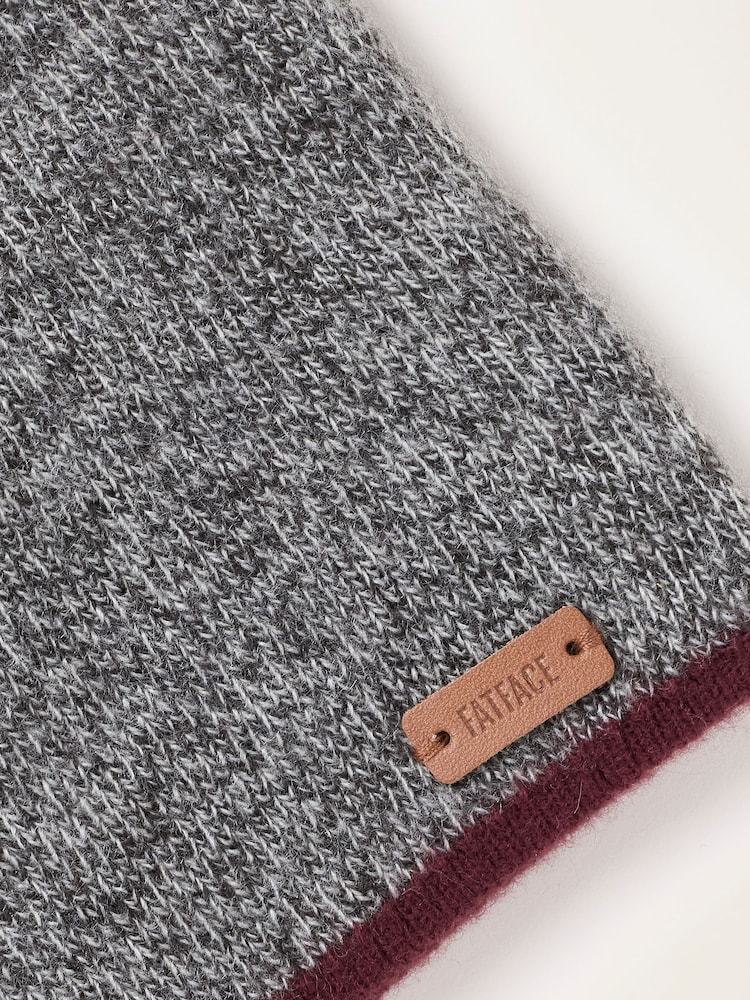 FatFace Charcoal Grey Brushed Beanie - Image 3 of 3