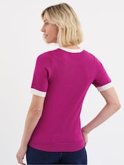 JD Williams Contrast Tipping Half Sleeve Knitted T-Shirt - 4的图像2｝