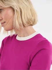 JD Williams Contrast Tipping Half Sleeve Knitted T-Shirt - 4的图像3｝