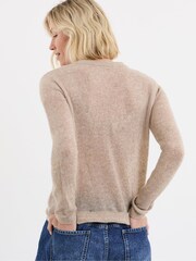 JD Williams Nude Sheer Crew Neck Cardigan - Image 2 of 4