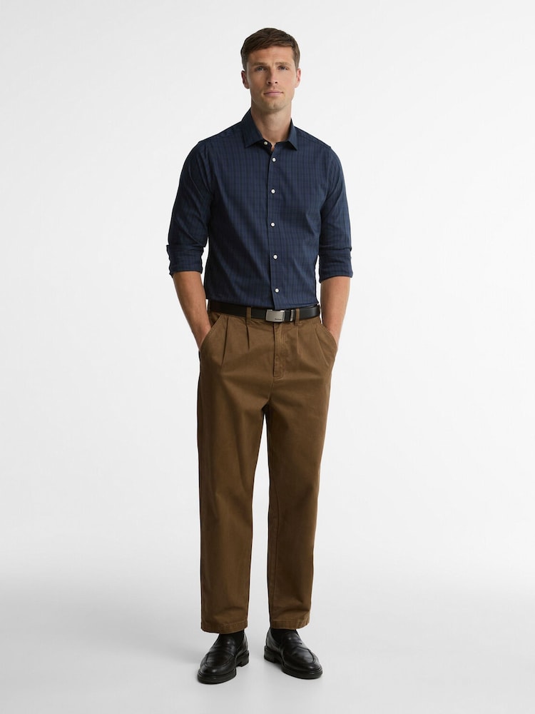 Barbour® Navy Harleton Tailored Tartan Shirt - Image 2 of 5 Barbour® Navy Harleton Tailored Tartan Shirt - Image 2 of 5
