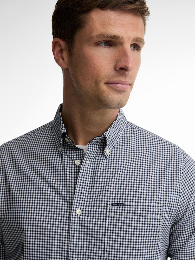 Barbour® Navy Harbourwall Tailored Gingham Shirt - Image 4 of 4 Barbour® Navy Harbourwall Tailored Gingham Shirt - Image 4 of 4