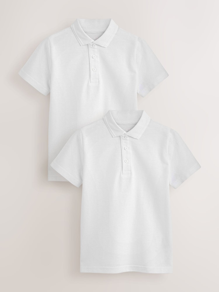 Alb - Tricou polo cu mânecă scurtă COOLMAX® pentru școală, pachet 2 (3-16ani) - Imaginea 1 din 4 Alb - Tricou polo cu mânecă scurtă COOLMAX® pentru școală, pachet 2 (3-16ani) - Imaginea 1 din 4