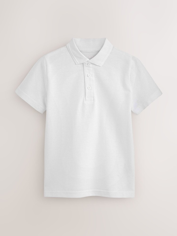 Alb - Tricou polo cu mânecă scurtă COOLMAX® pentru școală, pachet 2 (3-16ani) - Imaginea 2 din 4 Alb - Tricou polo cu mânecă scurtă COOLMAX® pentru școală, pachet 2 (3-16ani) - Imaginea 2 din 4
