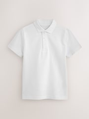 Alb - Tricou polo cu mânecă scurtă COOLMAX® pentru școală, pachet 2 (3-16ani) - Imaginea 3 din 4