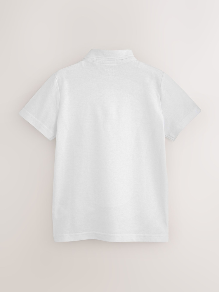 Alb - Tricou polo cu mânecă scurtă COOLMAX® pentru școală, pachet 2 (3-16ani) - Imaginea 4 din 4 Alb - Tricou polo cu mânecă scurtă COOLMAX® pentru școală, pachet 2 (3-16ani) - Imaginea 4 din 4