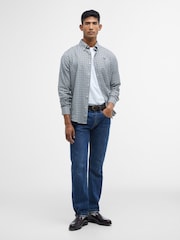 Barbour® Olive Green Finkle Tailored Gingham Shirt - Image 5 of 10