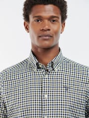 Barbour® Olive Green Finkle Tailored Gingham Shirt - Image 7 of 10
