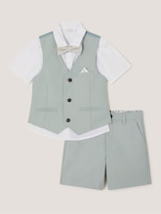 Monsoon Green Finn Short Suit & Bow Tie 4 Piece - Image 2 of 4
