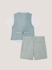 Monsoon Green Finn Short Suit & Bow Tie 4 Piece - Image 3 of 4