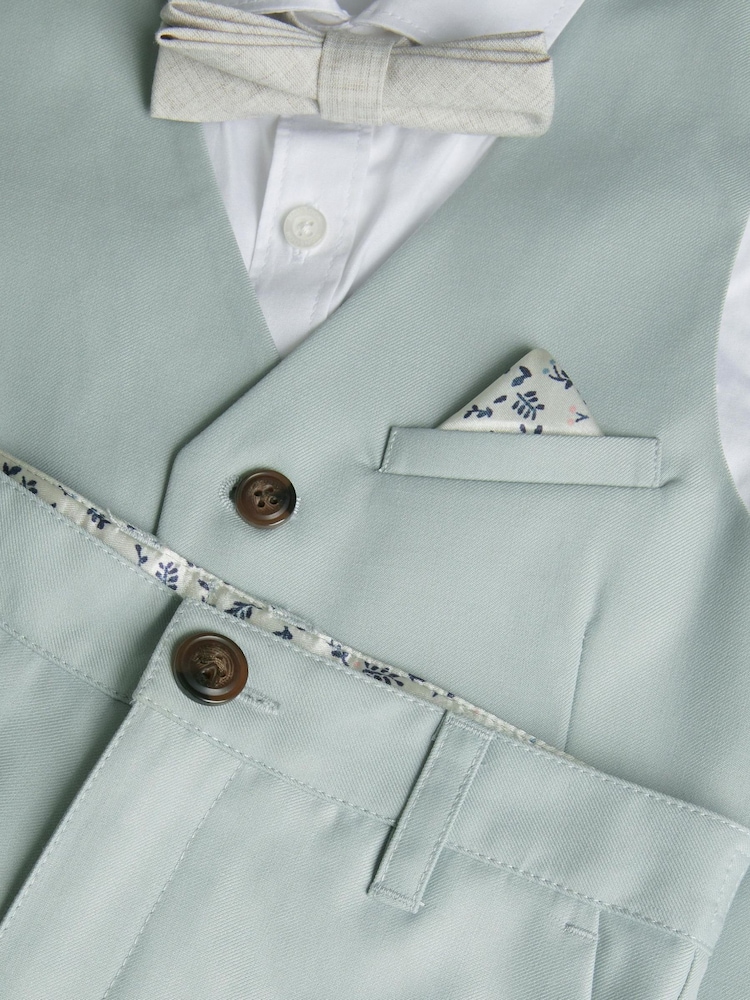 Monsoon Green Finn Short Suit & Bow Tie 4 Piece - Image 4 of 4