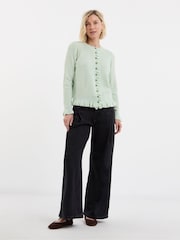 JD Williams Green Frill Knit Cardigan - Image 1 of 4