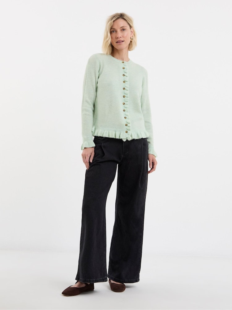 JD Williams Green Frill Knit Cardigan - Image 1 of 4