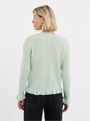 JD Williams Green Frill Knit Cardigan - Image 3 of 4