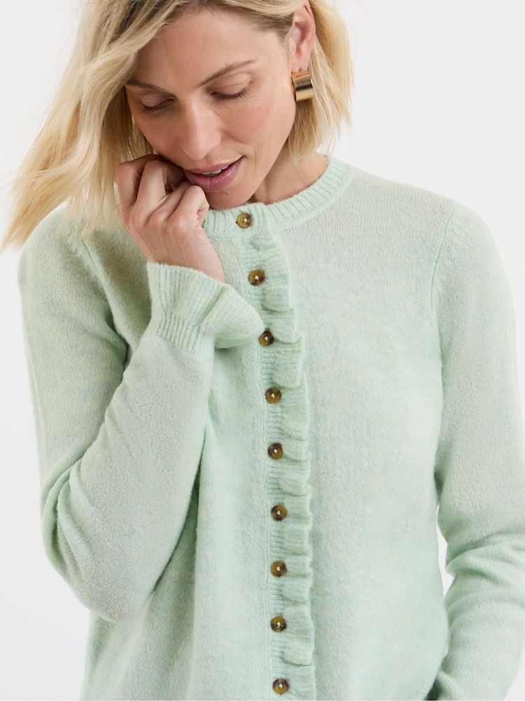 JD Williams Green Frill Knit Cardigan - Image 4 of 4