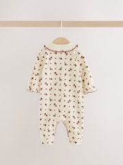 Berry Floral Collar Baby Sleepsuits 3 Pack (0mths-2yrs) - Image 10 of 13