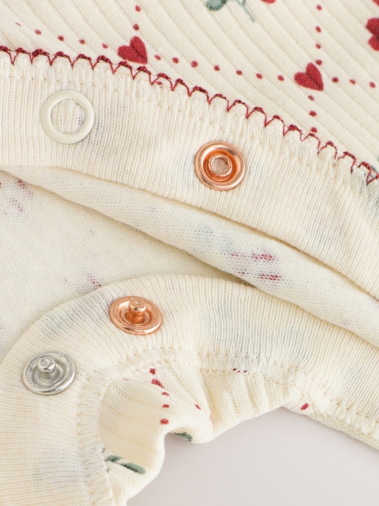 Berry Floral Collar Baby Sleepsuits 3 Pack (0mths-2yrs) - Image 13 of 13