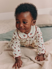 Berry Floral Collar Baby Sleepsuits 3 Pack (0mths-2yrs) - Image 2 of 13