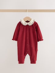 Berry Floral Collar Baby Sleepsuits 3 Pack (0mths-2yrs) - Image 7 of 13