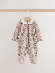 Berry Floral Collar Baby Sleepsuits 3 Pack (0mths-2yrs) - Image 8 of 13